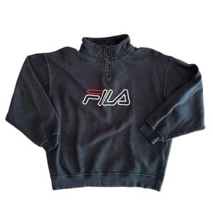 Vintage FILA Black Zip-Up Sweater